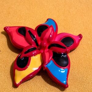 Vintage D.L. Floral Brooch Large